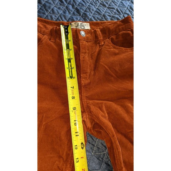 We the Free Rust Orange Corduroy High Waisted Skinny Leg Raw Hem Pants Size 26 - Picture 5 of 9